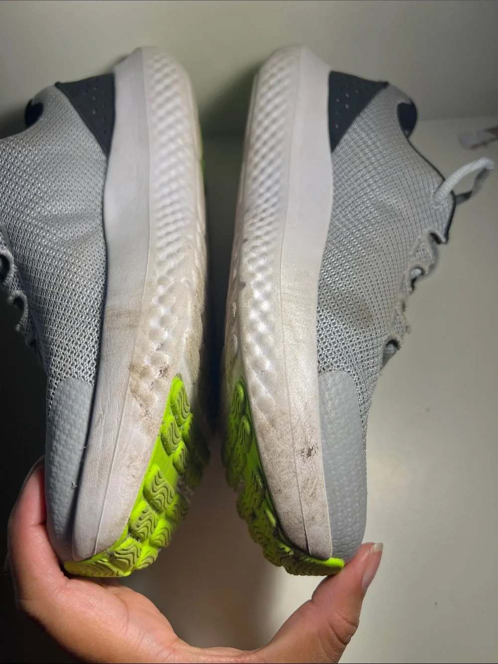 Under Armour Big Boys Gray & Neon Green Athletic Sneakers